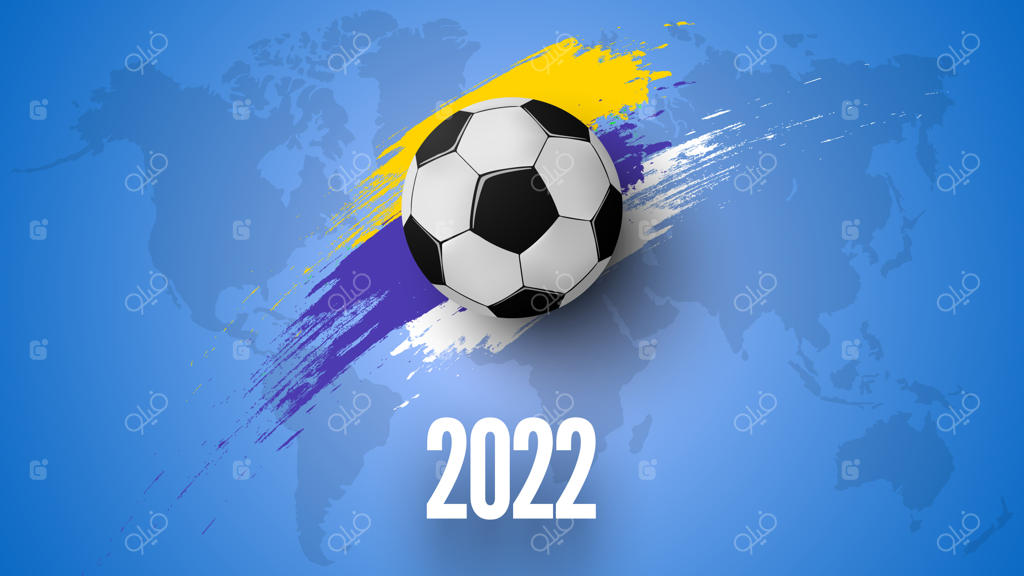 پس‌زمینه تورنمنت فوتبال با توپ فوتبال و رنگ‌های پرجنب‌وجوش و زیبا