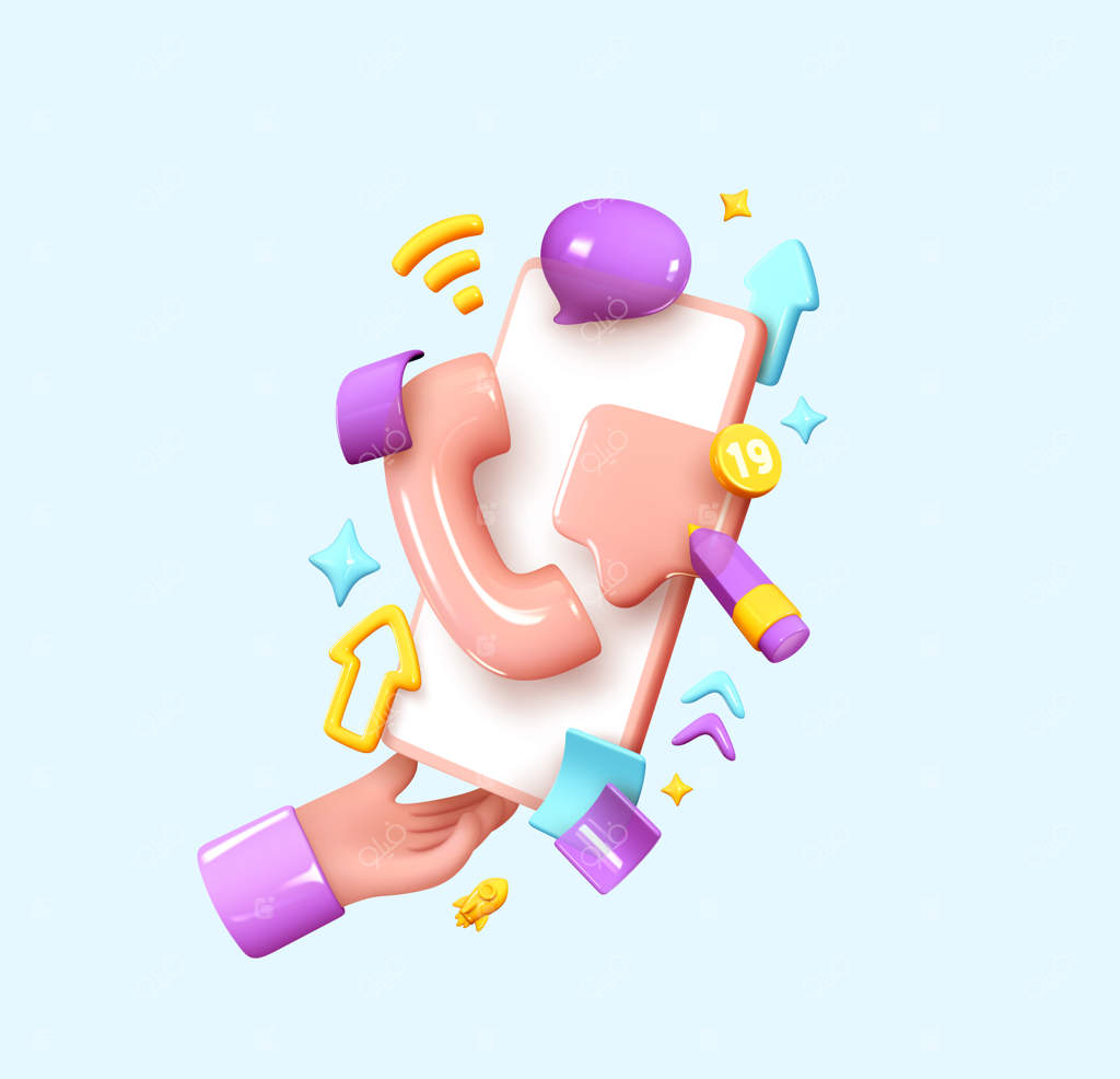 ایده خلاقانه شبکه‌های اجتماعی با طراحی سه‌بعدی و واقعی. شبکه‌های اجتماعی آنلاین. اپلیکیشن‌های ارتباطات تجاری. زمان بازاریابی. گوشی موبایل در دست با آیکون‌های حجمی. تصویرسازی وکتور