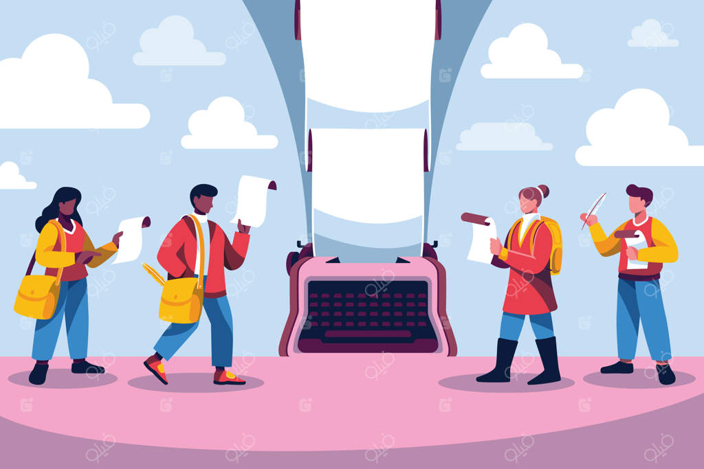 تصویرسازی طراحی تخت و دستی در ادبیات