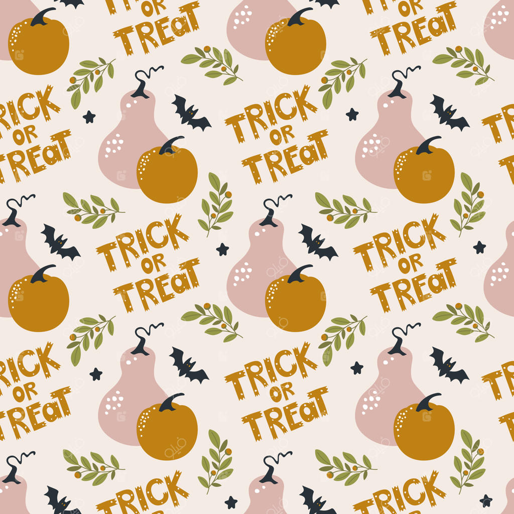 پس‌زمینه الگوی پیوسته هالووین با کدو تنبل‌ها