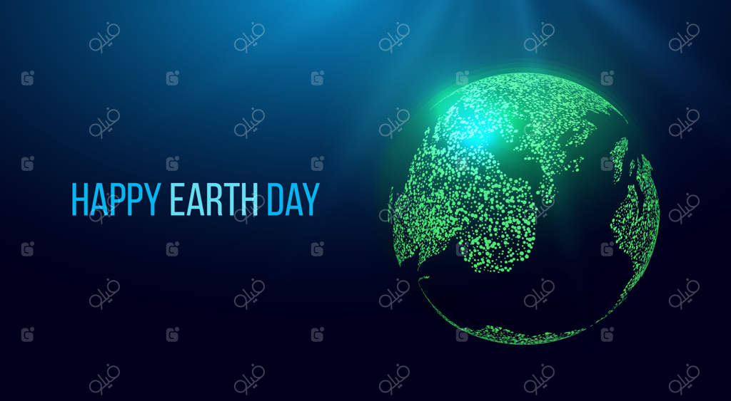 طرح روز زمین: دست‌های انسان‌ها زمین را در آغوش دارند، حفاظت محیط‌زیست و بوم‌شناسی. پس‌زمینه‌ای مدرن و آینده‌نگر. تصویرسازی وکتور.