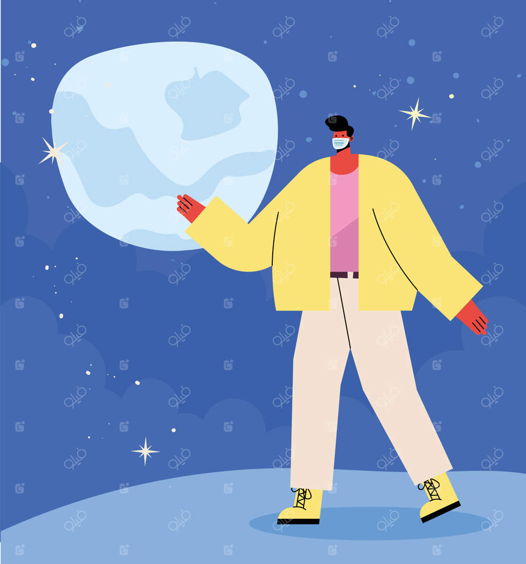 مردی با ماسک در شب