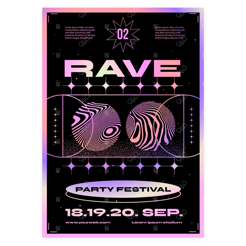 قالب پوستر عمودی برای مهمانی ریوایی