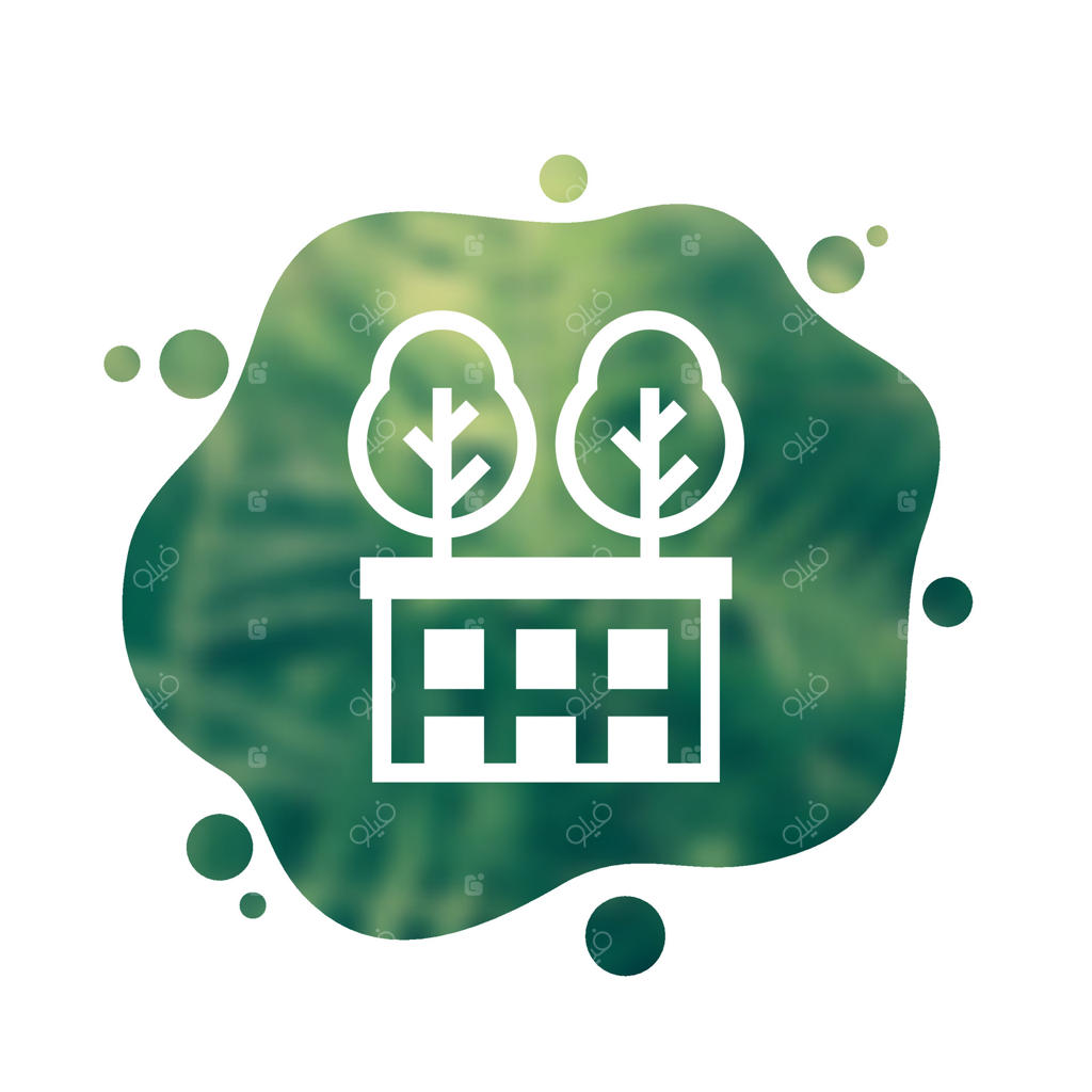 آیکون بام سبز: درختانی روی پشت‌بام‌ها