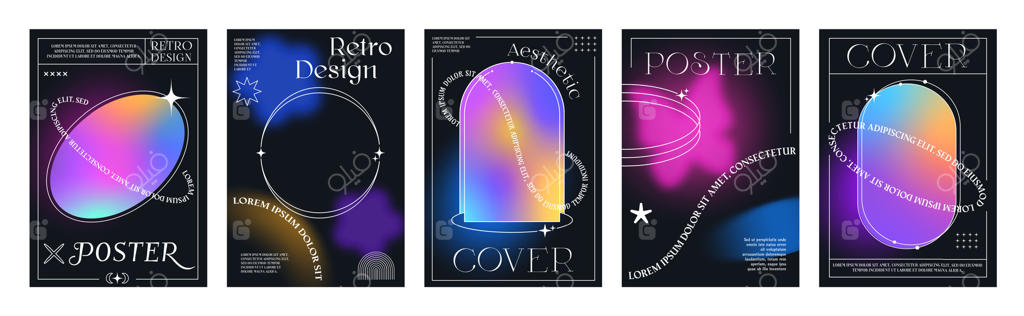 پوسترها و الگوهای جلد به سبک گرادیانت ی2کی جذاب و خلاقانه