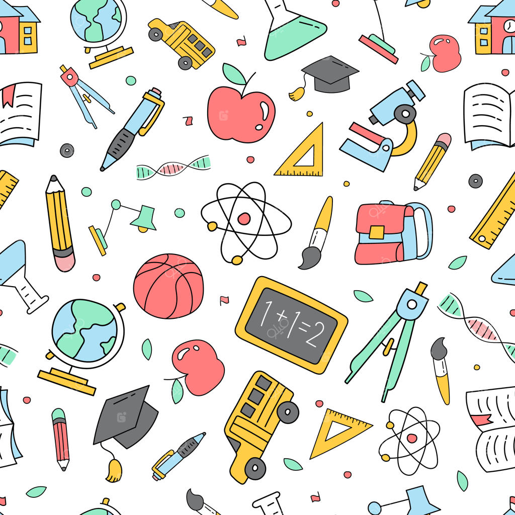 الگوی رنگارنگ طرح‌های دستی با موضوع بازگشت به مدرسه