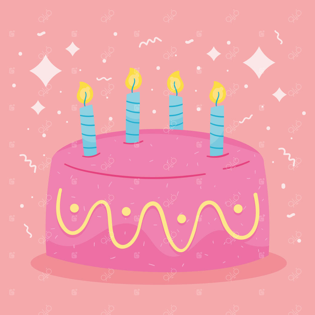 کیک تولد با شمع‌ها