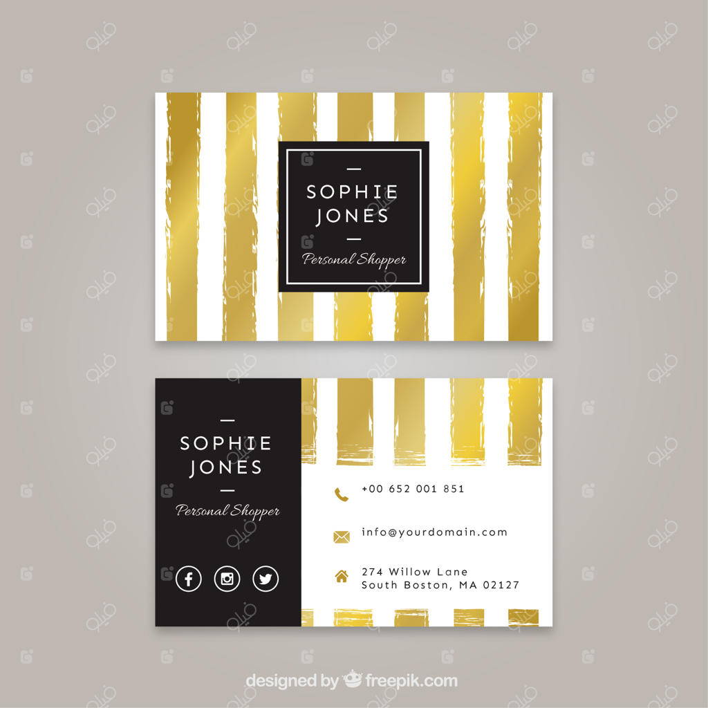 کارت شرکتی با نوارهای طلایی