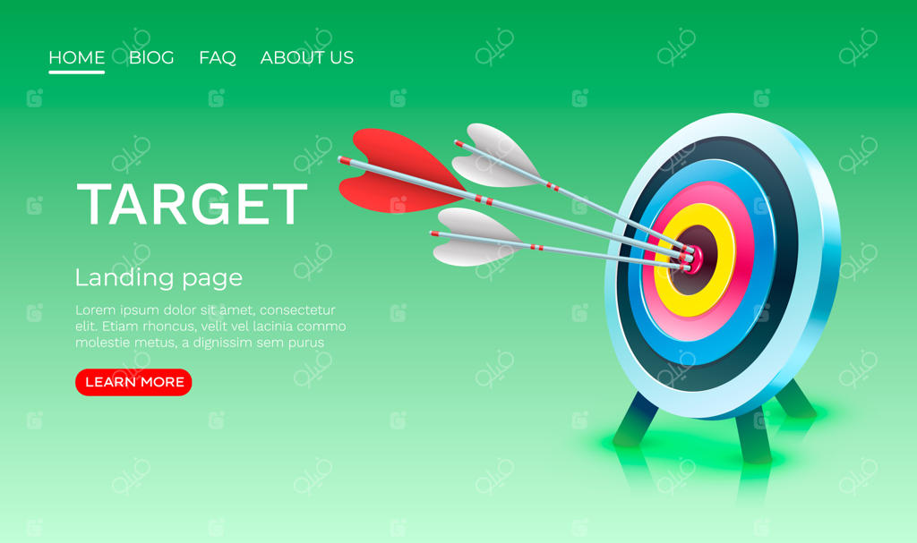 آیکون وکتور صفحه فرود برای کسب و کار هدفمند