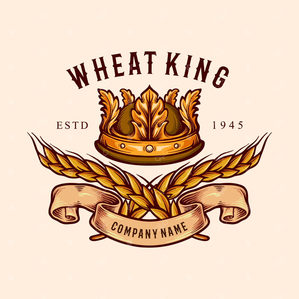 تصویرسازی نشان تاج سلطنتی و خوشه گندم