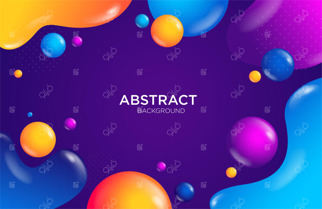 پس‌زمینه با افکت مایع رنگارنگ و واقعی