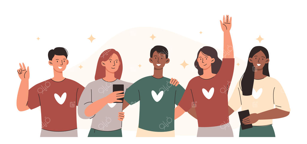 دوستان در کنار هم ایستاده‌اند