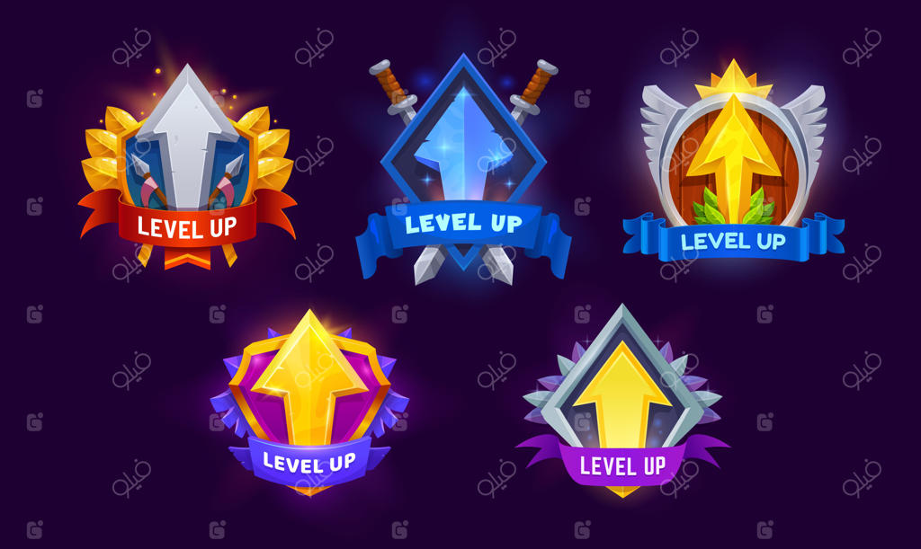 آیکون و نشان‌های پاداش و ارتقای سطح بازی