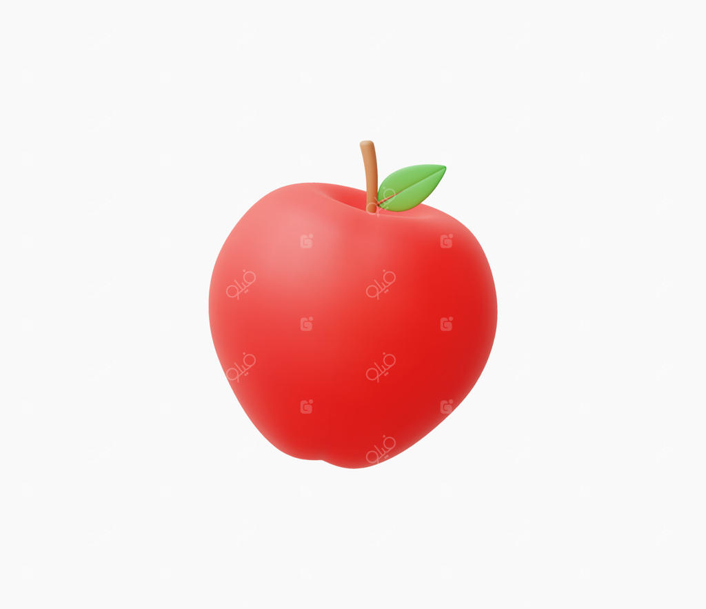 تصویر وکتور سه‌بعدی و واقعی از سیب.