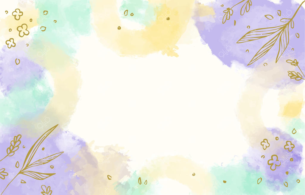 زمینه آبرنگی رنگارنگ با تزیینات شاخ و برگ