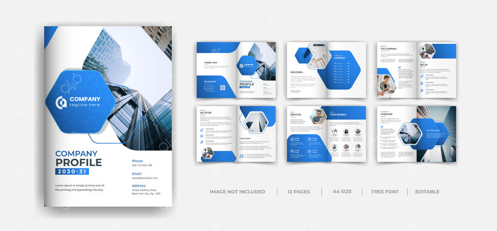 طراحی بروشور مینیمال، پروفایل شرکتی و گزارش سالانه با صفحه‌آرایی چند صفحه‌ای
