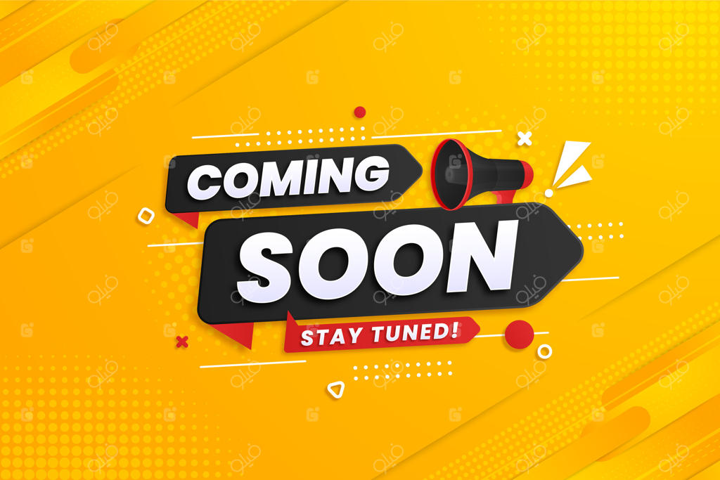 به زودی با طراحی بلندگو روی پس‌زمینه‌ای انتزاعی