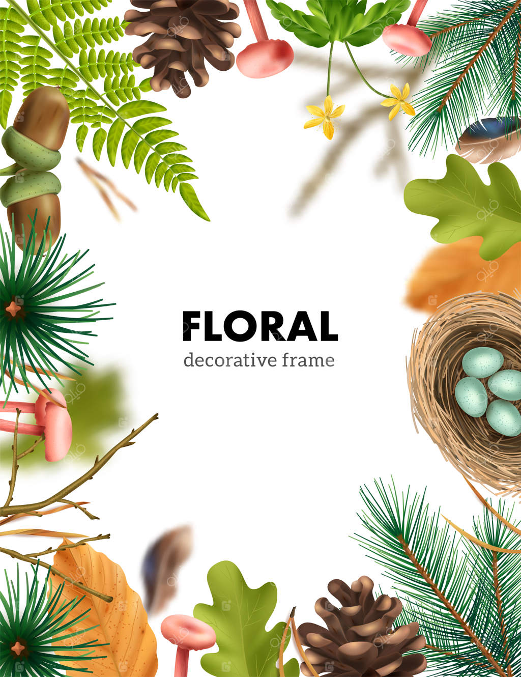 ترکیب قاب جنگل با طرح گیاهان طبیعی