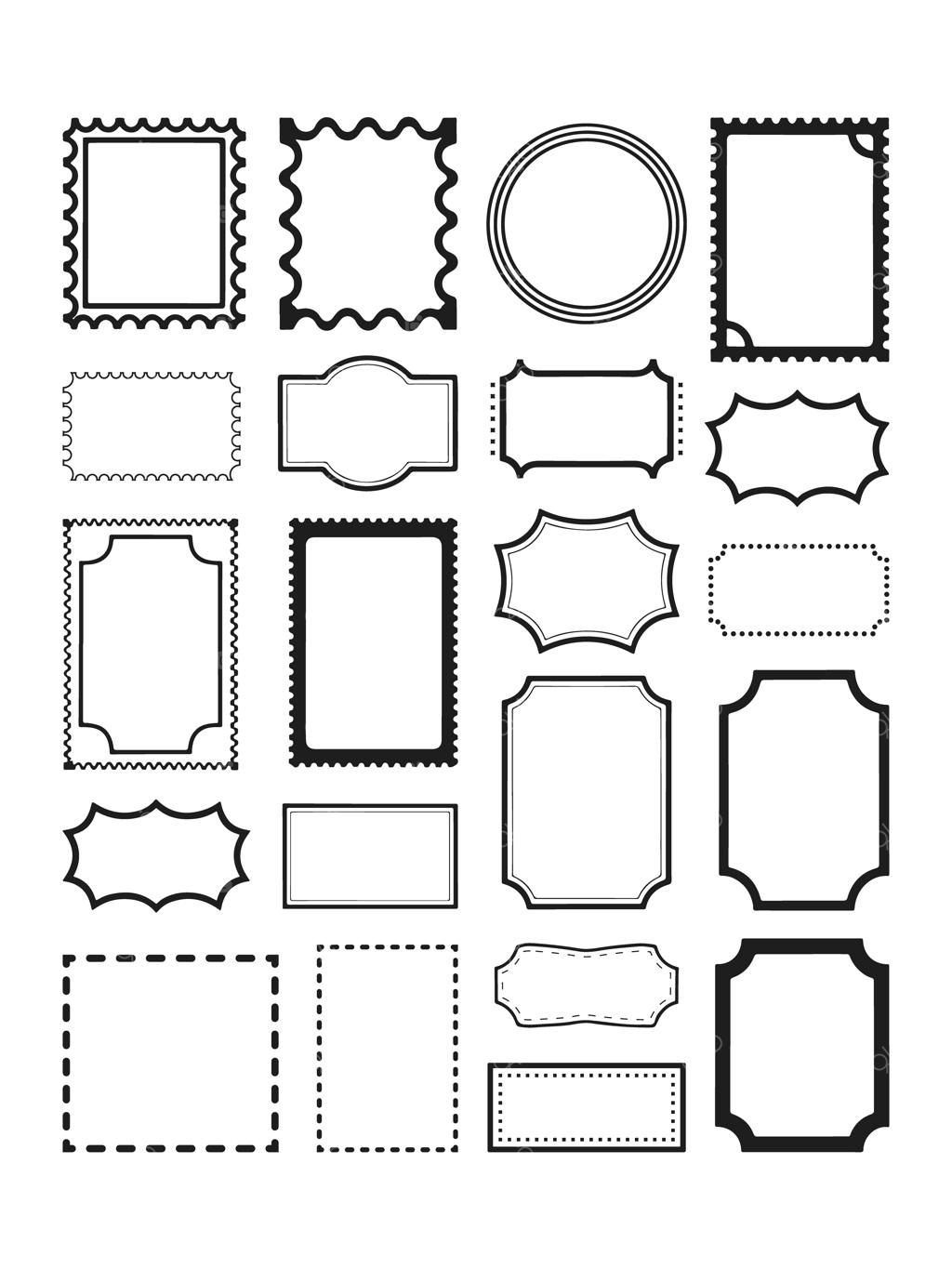 مجموعه وکتور حاشیه و قاب کوپن و بلیط وینتیج برای طراحی لیبل و مهر