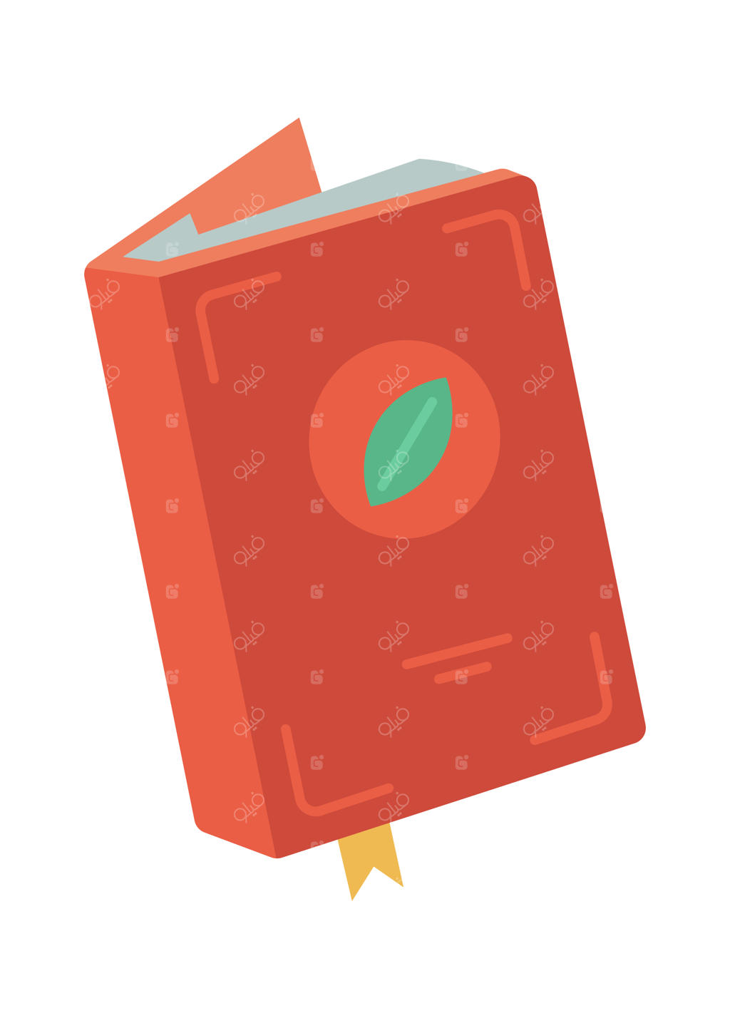 تصویرسازی وکتور آیکون کتاب با طرح دستی