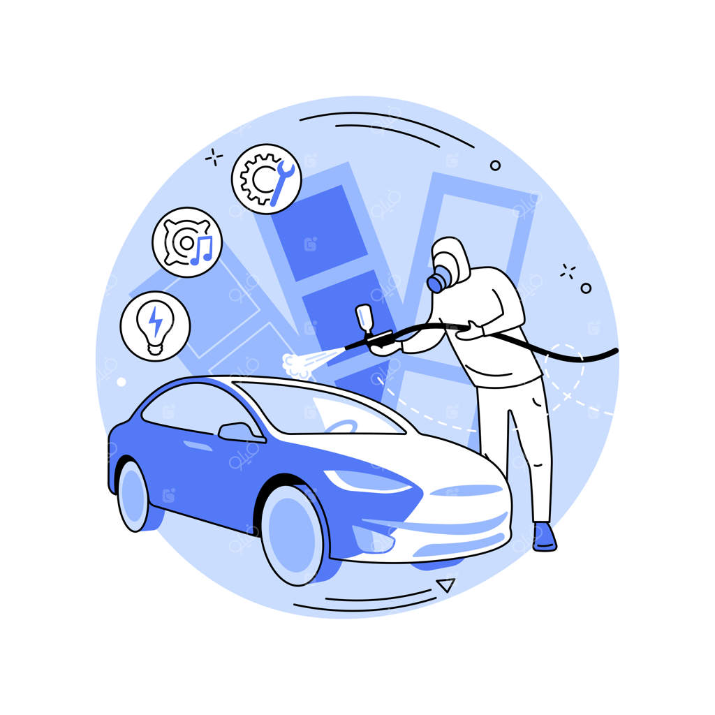 تصویر مفهومی انتزاعی از تیونینگ خودرو