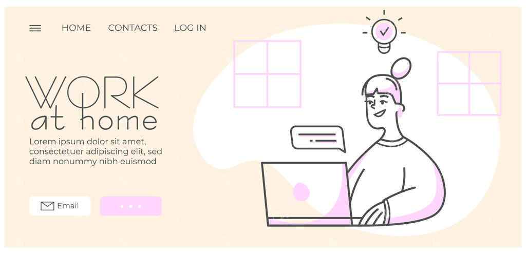 صفحه فرود کار در منزل و آموزش