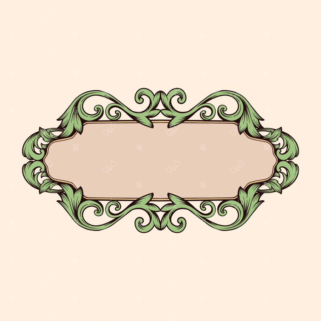 قاب بیضی با تزئینات گلدار