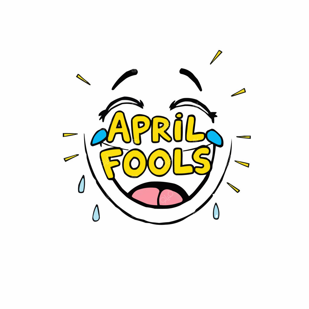 چهره کارتونی بامزه در حال جشن گرفتن روز دروغ اول آوریل