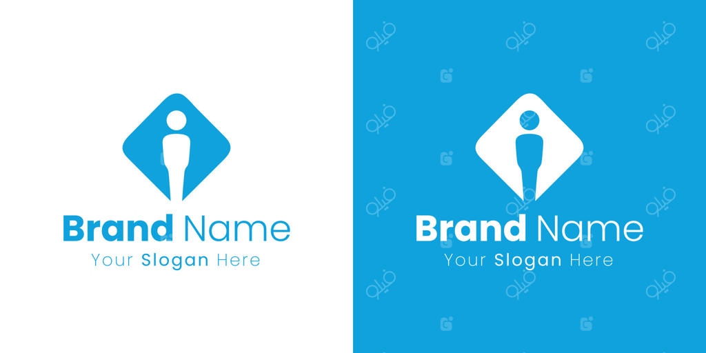 طراحی لوگوی مدرن و انتزاعی فیگور انسانی برای هویت برند تجاری شما