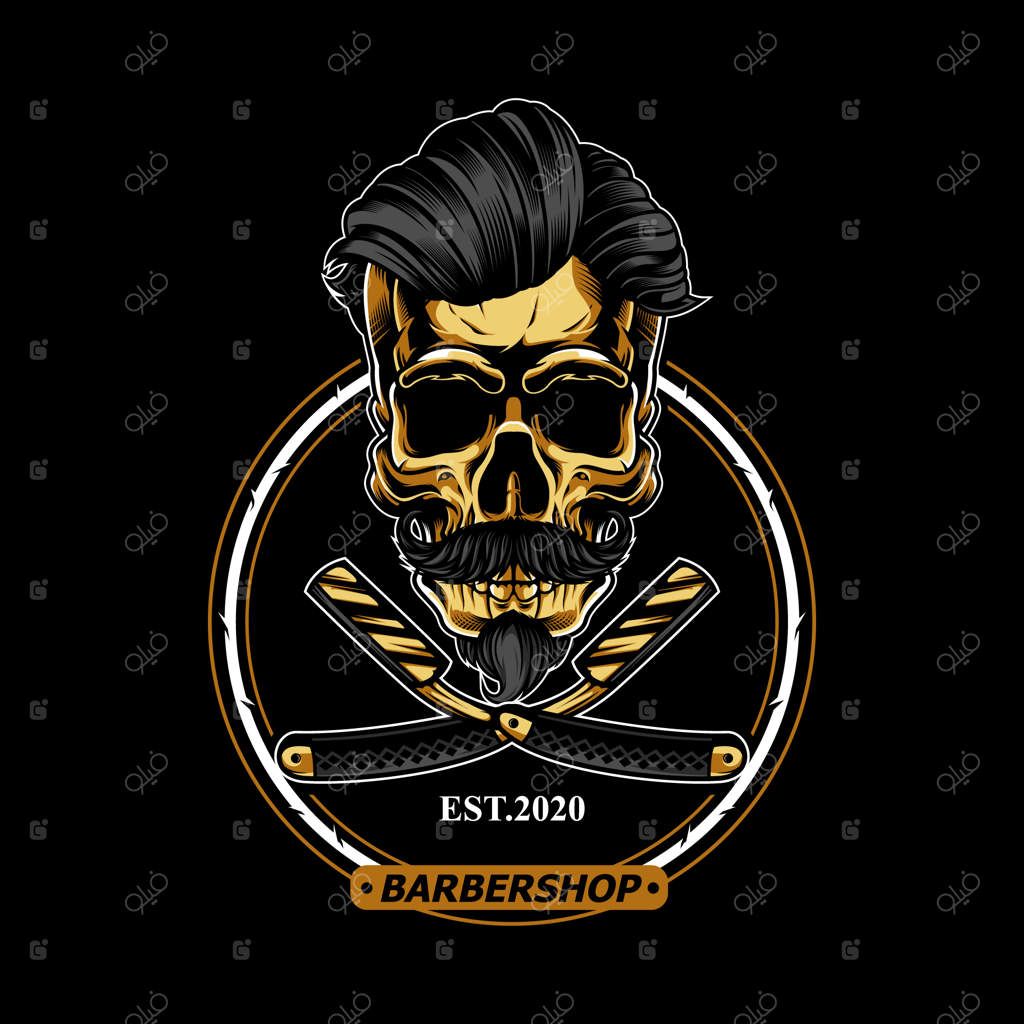 جمجمه طلایی برای لوگوی آرایشگاه