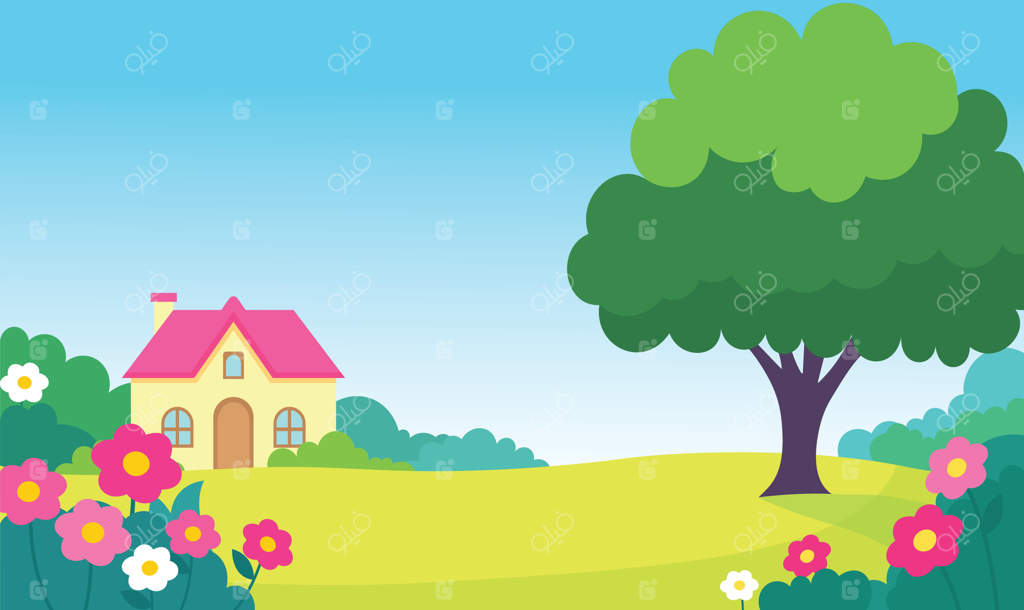 نمای خانه زیبا با گل‌های رنگارنگ در باغ و حیاط در تابستان