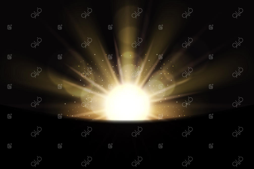 نور افکت طلوع خورشید سفید و درخشان