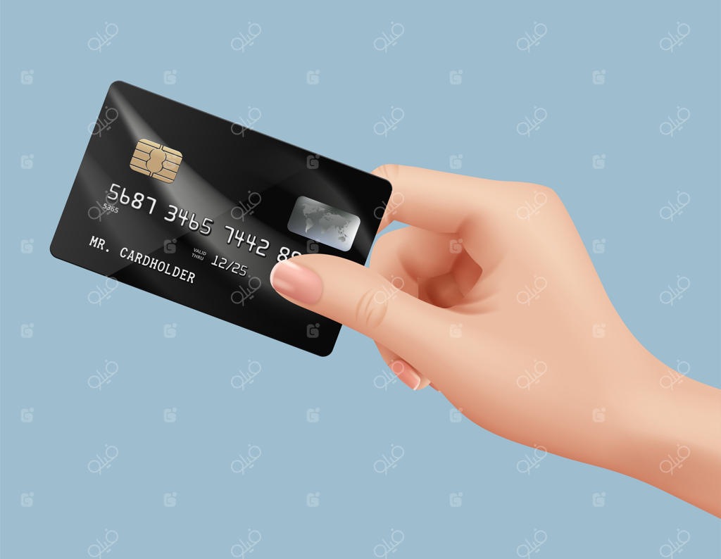 کارت پلاستیکی در دست: کارت اعتباری در دستان بازرگان – ابزار مالی برای خرید و پرداخت های بانکی