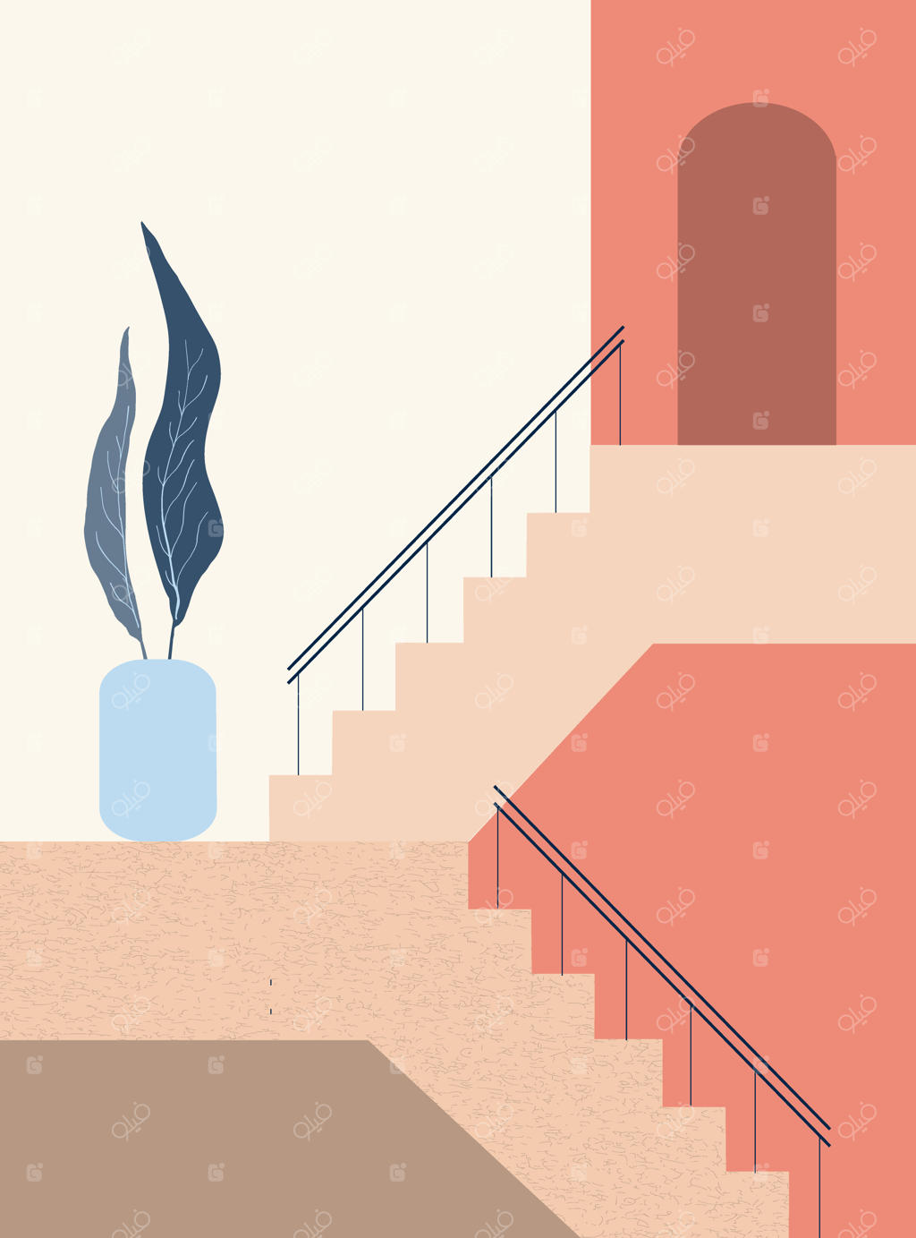 عناصر معماری مینیمالیستی: اشکال هندسی و عناصر گیاهی