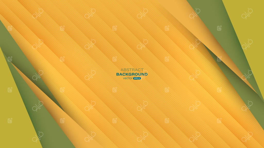 لایه‌های کاغذ سبز و زرد با پس‌زمینه‌ی انتزاعی خطوط راه‌راه