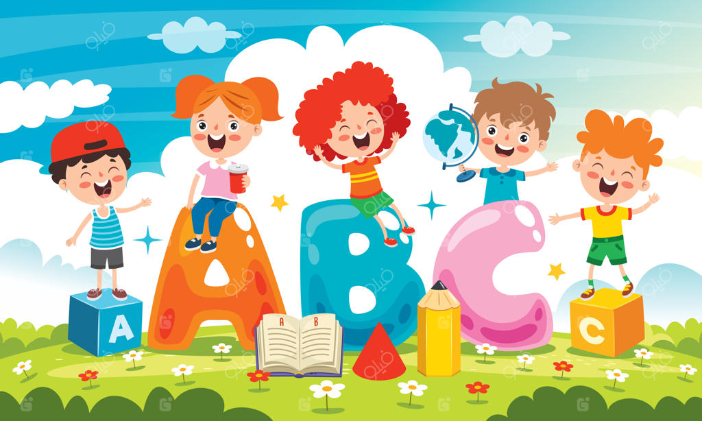 کودکان شاد در حال درس خواندن و یادگیری