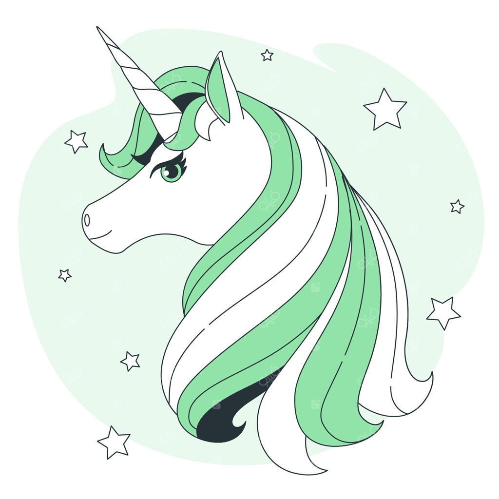 تصویرسازی مفهومی از سر اسب تک‌شاخ