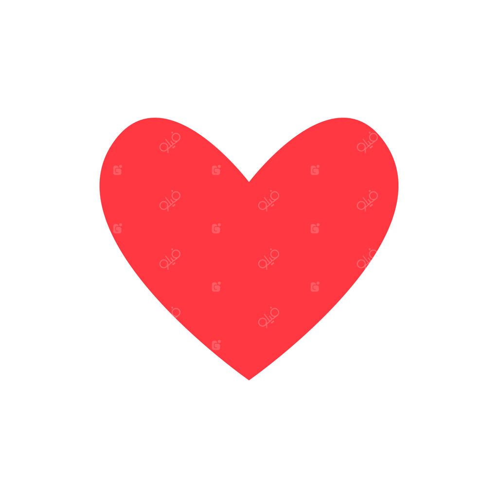 آیکون وکتور قلب در پس‌زمینه سفید