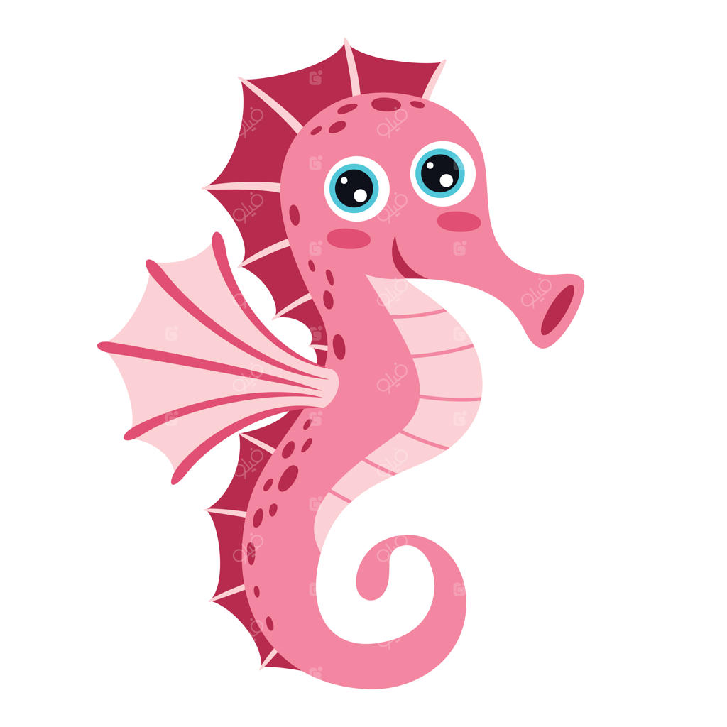 نقاشی کارتونی اسب دریایی