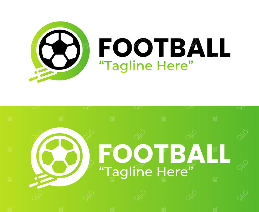 لوگوی مینیمالیستی فوتبال به رنگ سبز و سفید برای برندینگ و باشگاه‌های ورزشی