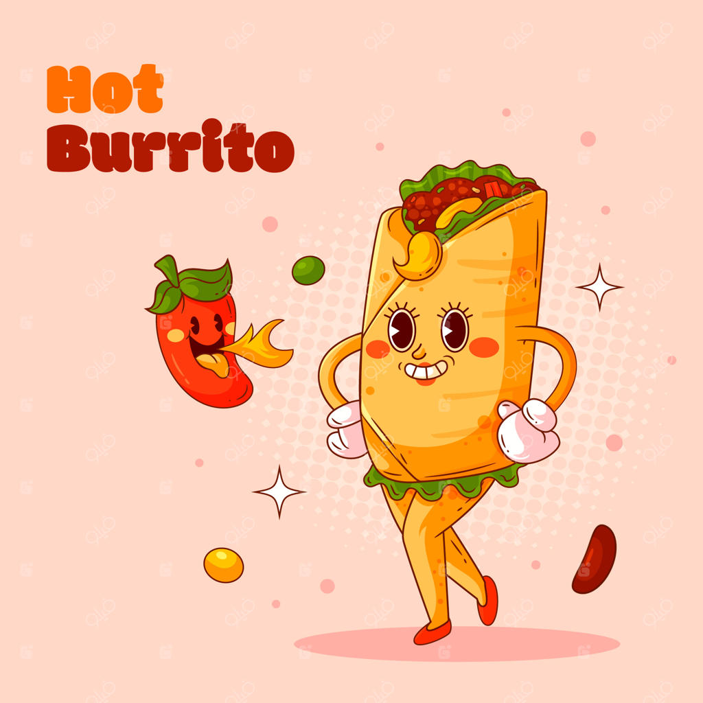 تصویر کارتونی دستی برّیتو