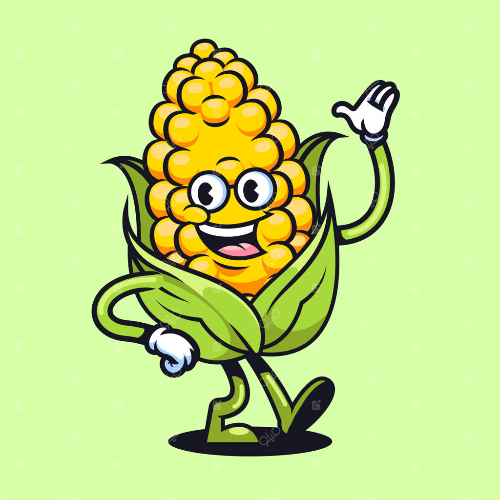 تصویر کارتونی دستی ذرت