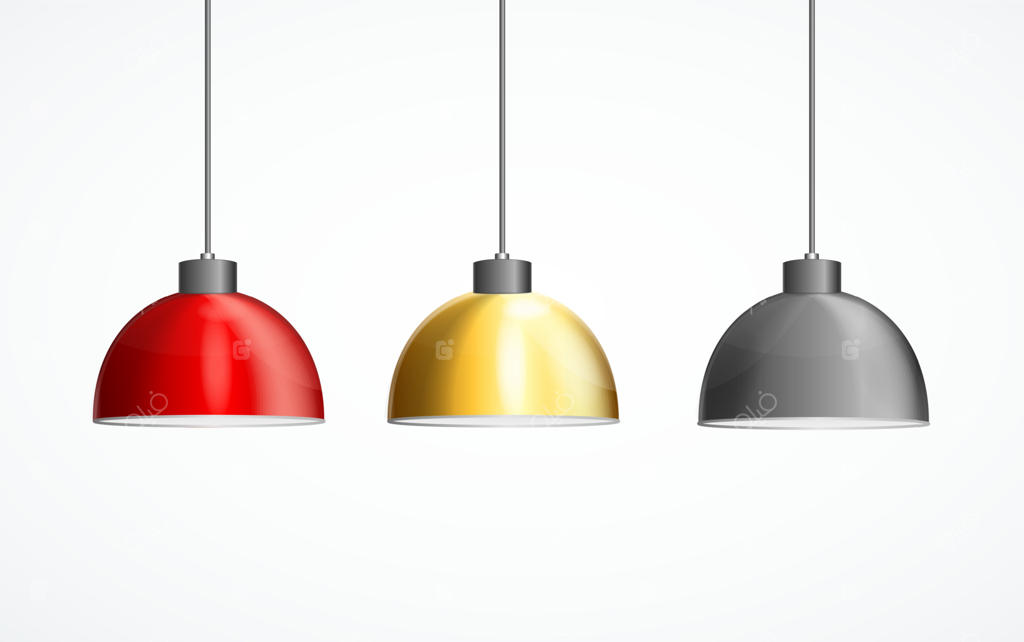 مجوعه‌ای از لامپ‌های متنوع و واقعی 3D با جزئیات کامل - وکتور