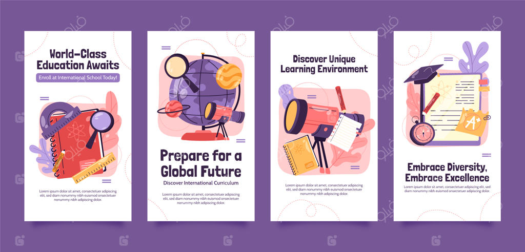 قالب استوری اینستاگرام برای مدارس بین‌المللی