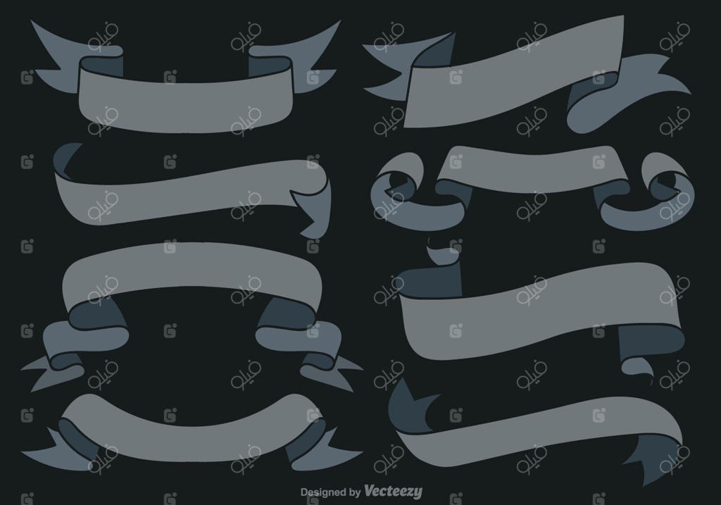 مجموعه وکتور بنرهای خالی برای متن شما