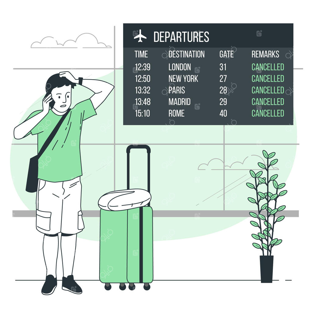 تصویرسازی مفهومی مسافر گرفتار شده