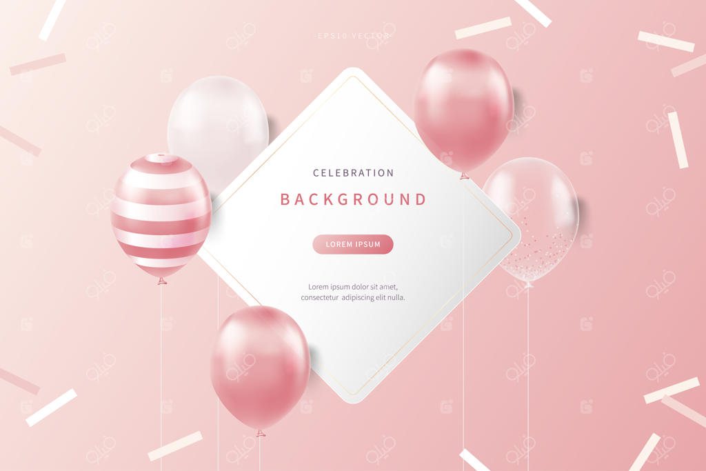 پس‌زمینه جشن با بادکنک‌های رنگی و ملایم
