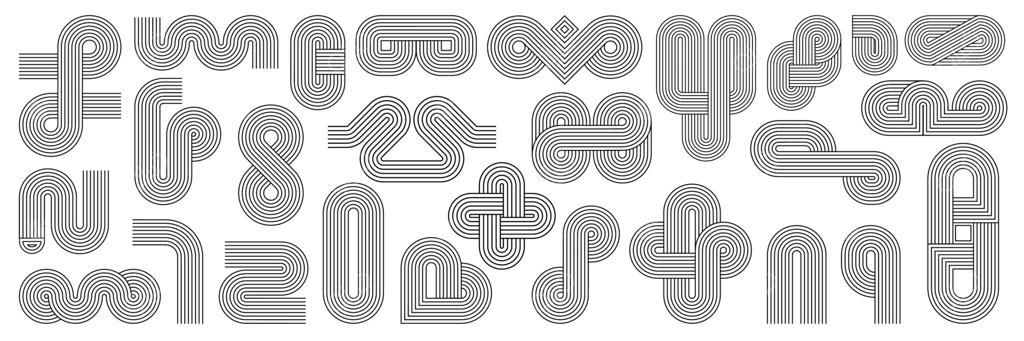 اشکال هندسی زِن و خطوط قوس و فرم‌های قلمی