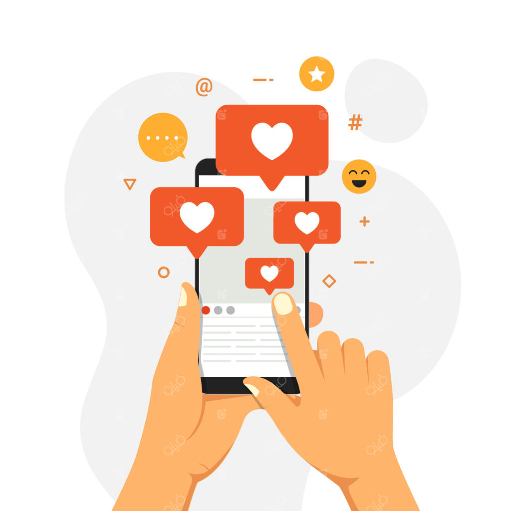 تصویرسازی مفهومی اینفلوئنسر شبکه‌های اجتماعی