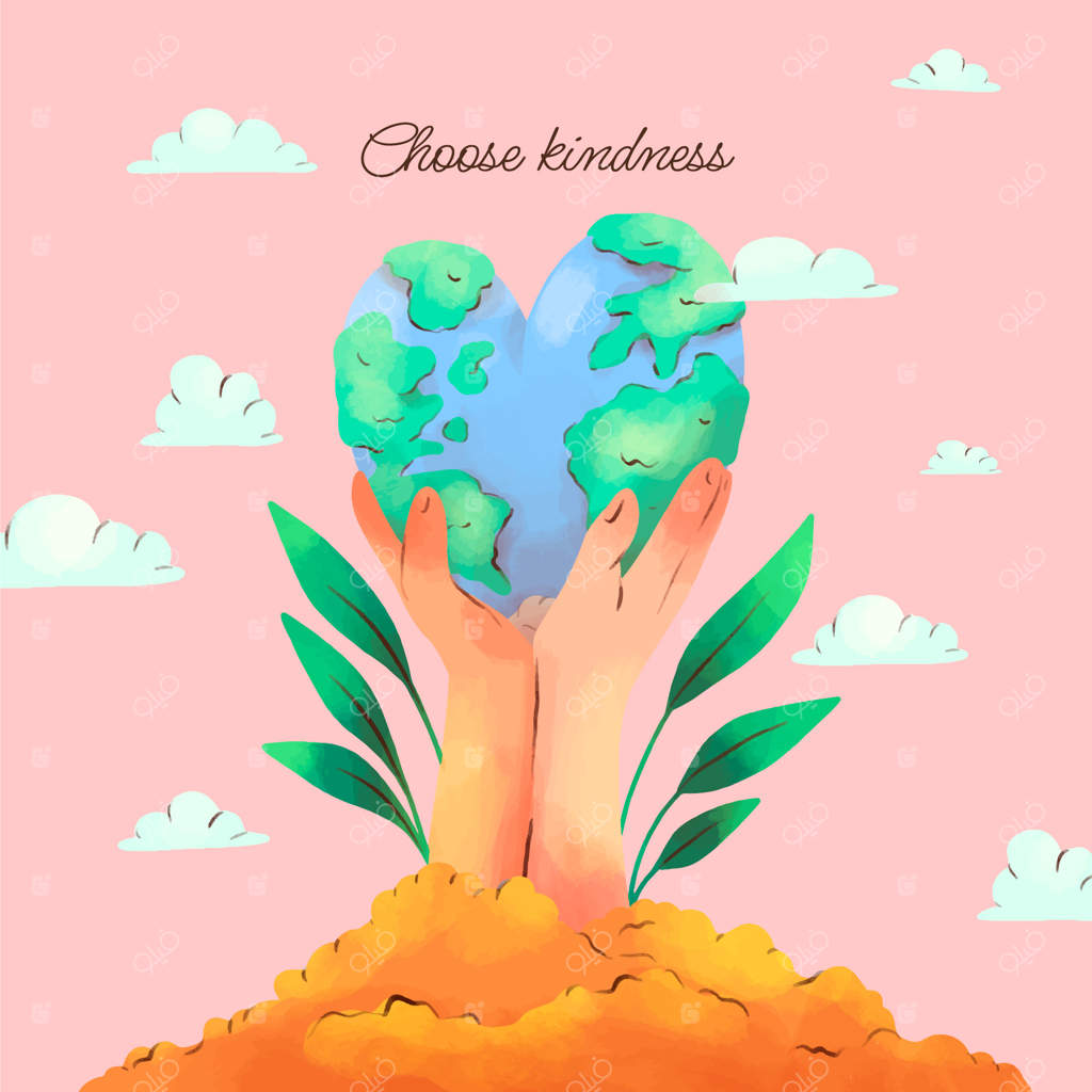 تصویرسازی روز جهانی مهربانی با آبرنگ